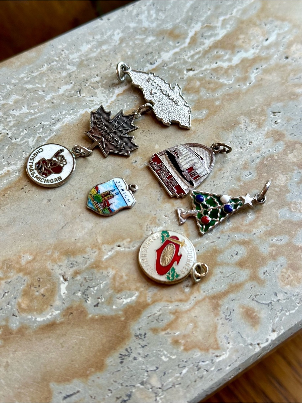 Vintage Sterling Silver Travel Charms Lot - Picture 2 of 4
